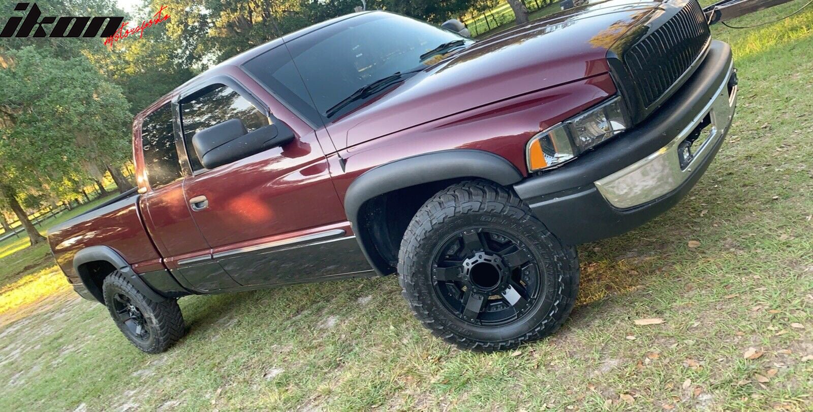 Fender Flares Compatible With 1994 2001 Dodge Ram Factory Style Black PP Textured Front Rear Right Left Wheel Cover Protector Vent Trim by IKON MOTORSPORTS 1995 1996 1997 1998 1999 2000 Ikon Motorspor...