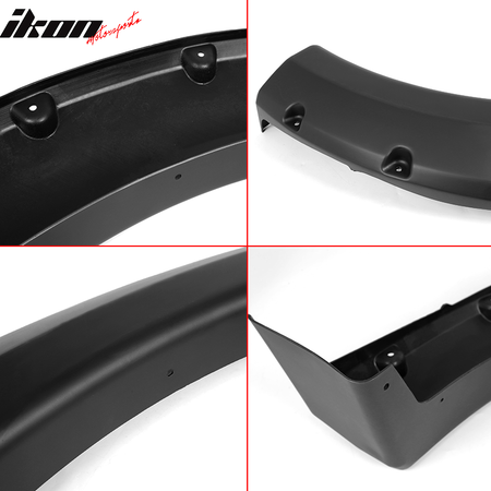 Fit 04-08 Ford F-150 Pocket Rivet Style 4PC Fender Flare Wheel Cover Matte Black