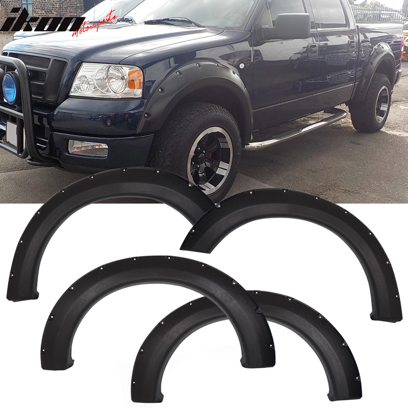 2004-2008 Ford F-150 Pocket Rivet Style 4PCS Fender Flares PP Textured