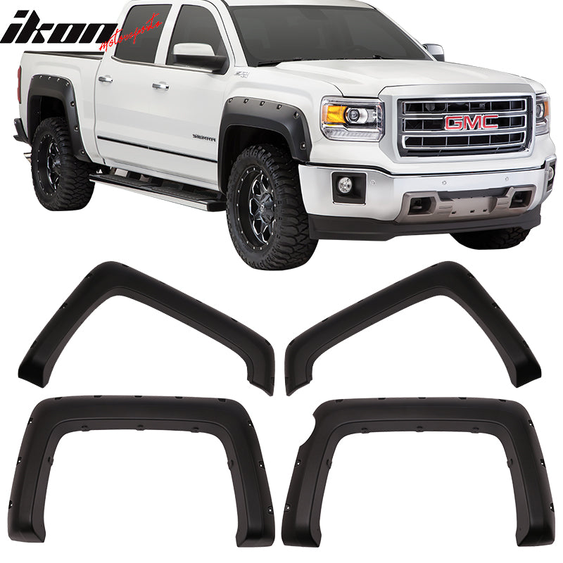 2014-2016 GMC Sierra 1500 Denali 69.3" Pocket Rivet Fender Flares ABS