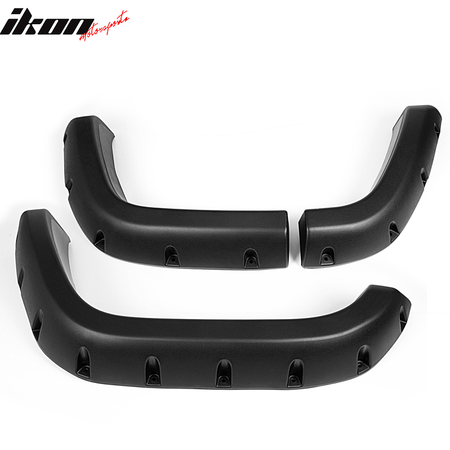 Fender Flares Compatible With 1984-2001 Jeep Cherokee XJ Sport Utility POCKET, Rivet Style Sanded Black Wide Fender 6PCS by IKON MOTORSPORTS