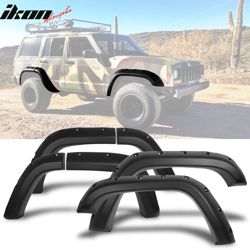 1984-2001 Jeep Cherokee XJ Sport Utility Black Fender Flares PP 6PCS