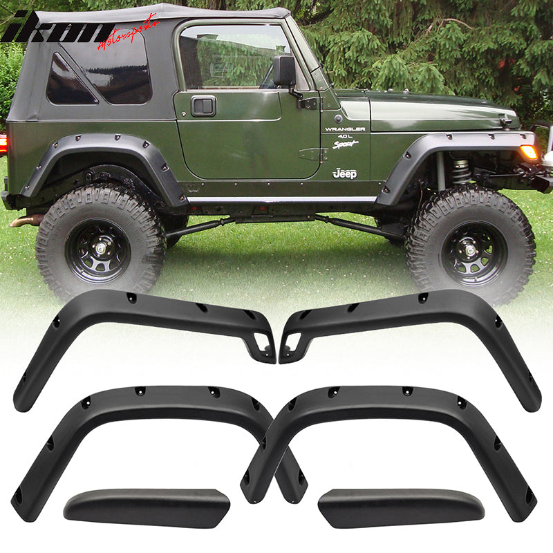 1997-2006 Jeep Wrangler TJ Sport Utility 7" Wide Black Fender Flares