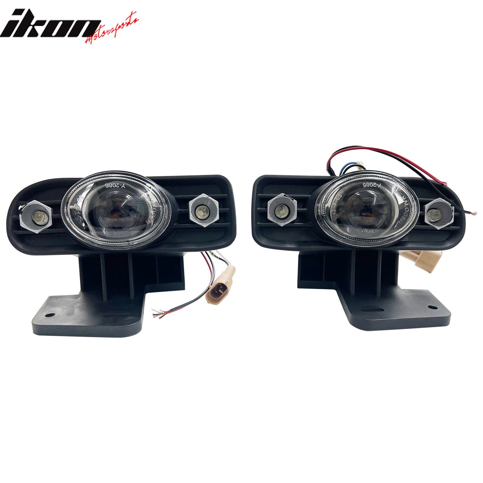 IKON MOTORSPORTS, Fog Lights Compatible with 1999-2002 GMC Sierra 1500 2500 3500& 2000-2005 Yukon/ Yukon XL 1500 2500, 2PCS Front Bumper Fog Lights Lamps Assembly Black