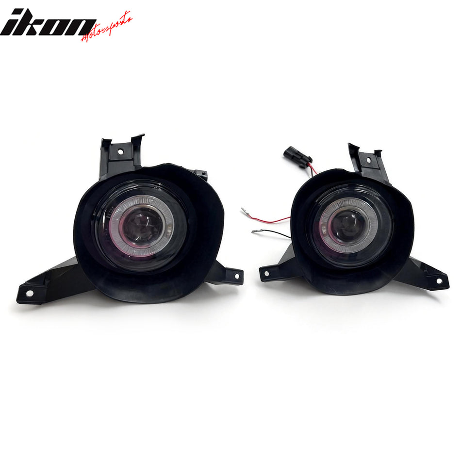 IKON MOTORSPORTS Fog Lights, Compatible with 2001-2005 Ford Explorer/Explorer Sport/Explorer Sport Trac, Black Front Bumper Driving Fog Lamp, Pair