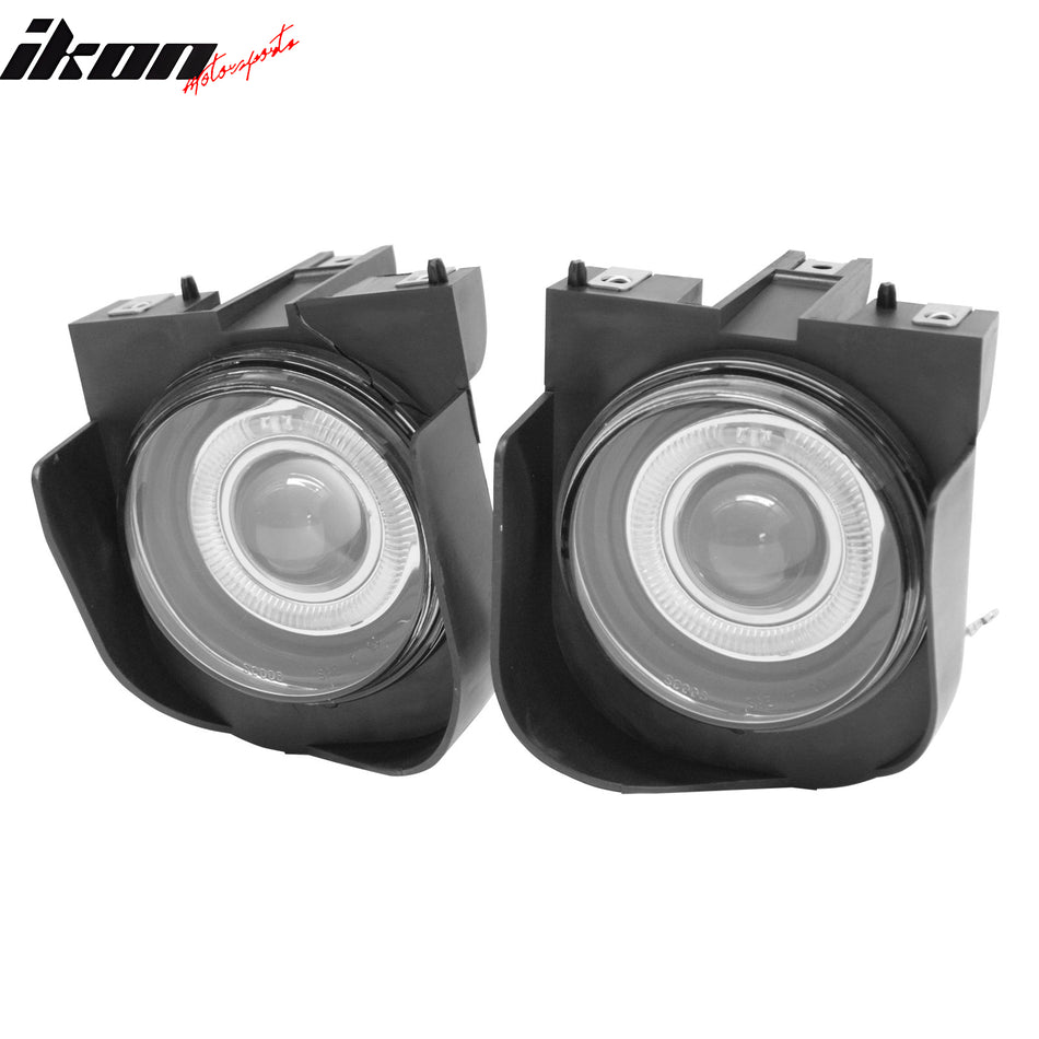 IKON MOTORSPORTS Fog Lights, Compatible with 1999-2001 Ford Explorer, Clear Lens Front Bumper Driving Fog Lamp, Pair