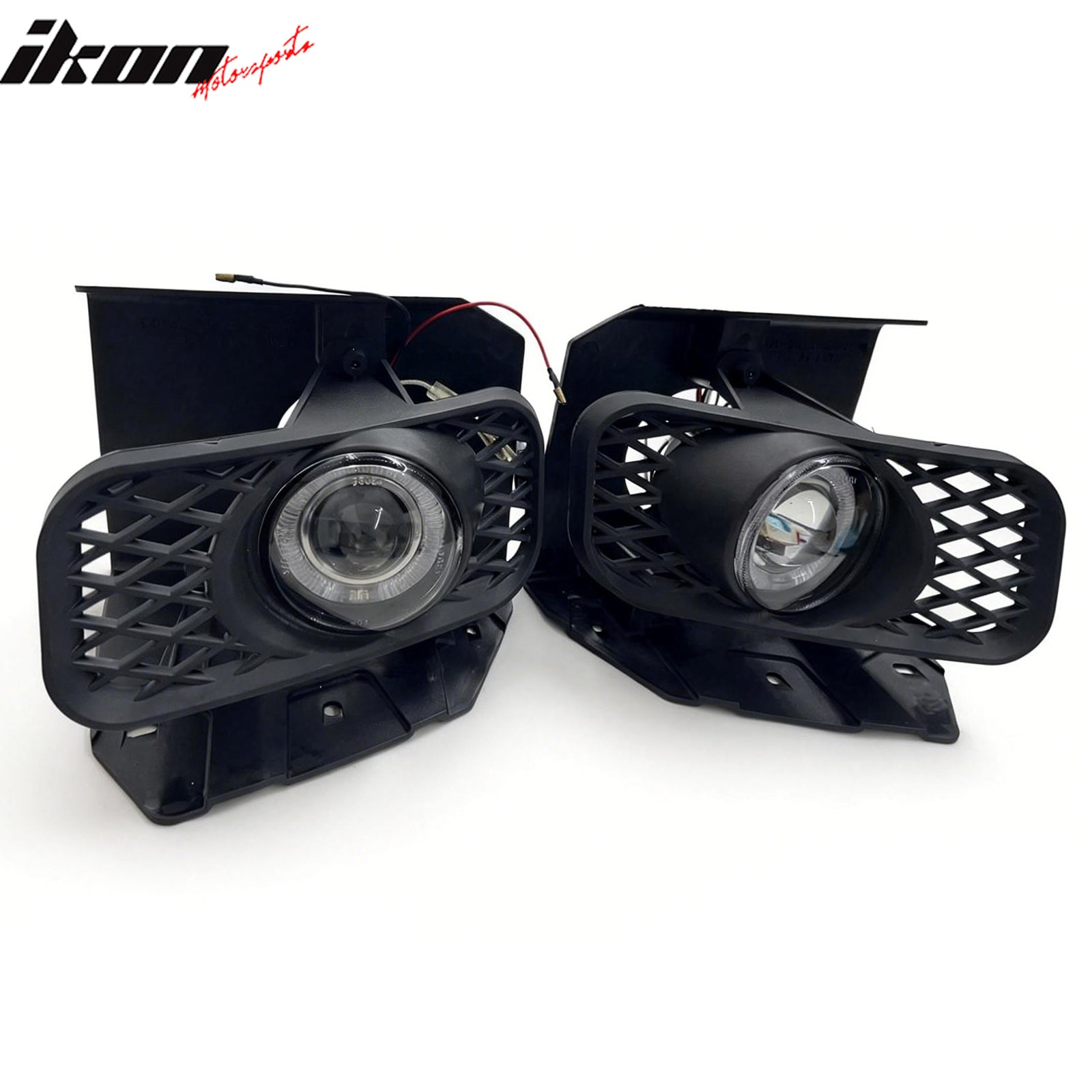 IKON MOTORSPORTS Projector Fog Lights, Compatible with 1999-2003 Ford F-150/Expedition, Black Front Bumper Driving Fog Lamp, Pair