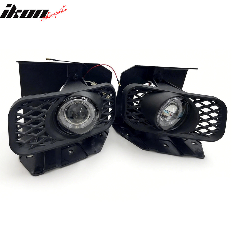 IKON MOTORSPORTS Projector Fog Lights, Compatible with 1999-2003 Ford F-150/Expedition, Black Front Bumper Driving Fog Lamp, Pair