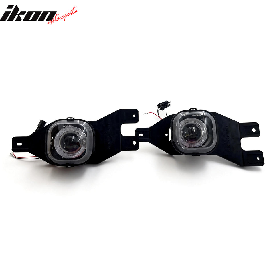 2001-2004 Ford F-250 F-350 Black Front Projector Fog Lights Pair