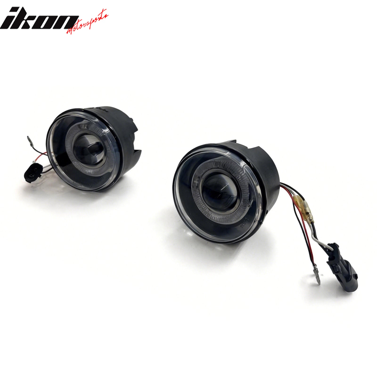 IKON MOTORSPORTS Fog Lights, Compatible with 2004-2010 Jeep Grand Cherokee, Black Front Bumper Driving Fog Lamp, Pair