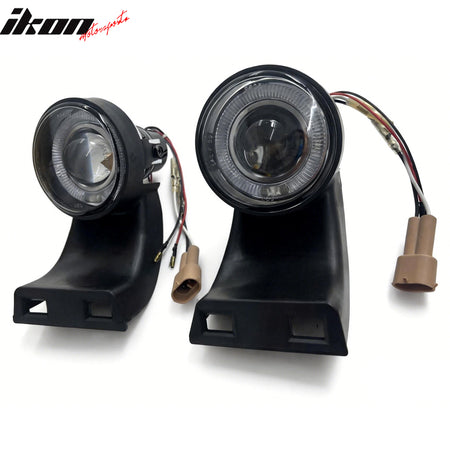 IKON MOTORSPORTS Fog Lights, Compatible with 1994-2001 Dodge Ram 1500 2500 3500, Black Front Bumper Driving Fog Lamp, Pair
