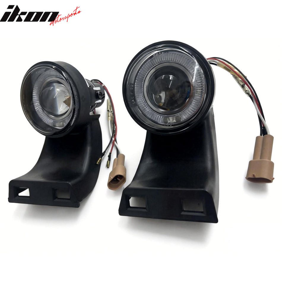 IKON MOTORSPORTS Fog Lights, Compatible with 1994-2001 Dodge Ram 1500 2500 3500, Black Front Bumper Driving Fog Lamp, Pair