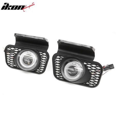 IKON MOTORSPORTS Fog Lights, Compatible with 2003-2005 Chevrolet Silverado 1500 2500 2500 & 2002-2006 Avalanche 1500 2500, Black Housing Front Bumper Driving Fog Lamp, Pair
