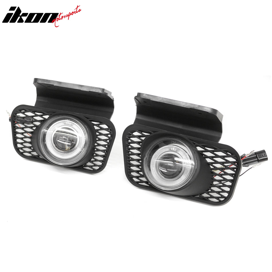 IKON MOTORSPORTS Fog Lights, Compatible with 2003-2005 Chevrolet Silverado 1500 2500 2500 & 2002-2006 Avalanche 1500 2500, Black Housing Front Bumper Driving Fog Lamp, Pair