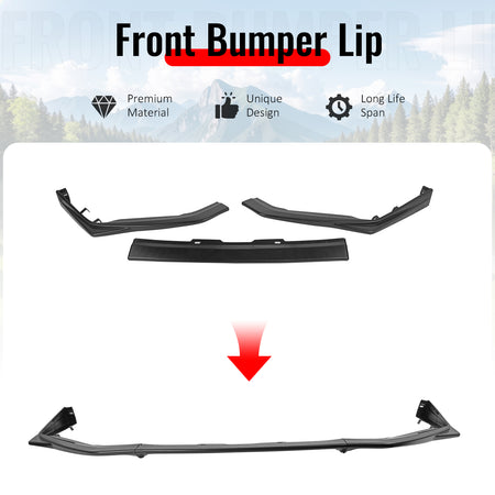 Fits 18-21 Subaru WRX STI Style Front Bumper Lip Chin Spoiler Splitter Chin 3PCS