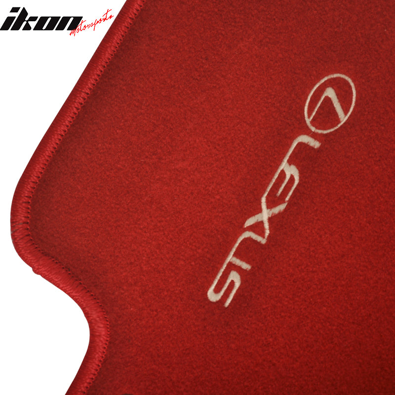 Fits 01-05 Lexus IS300 Car Floor Mats Liner Red Nylon Carpet w/ Logo 4PCS