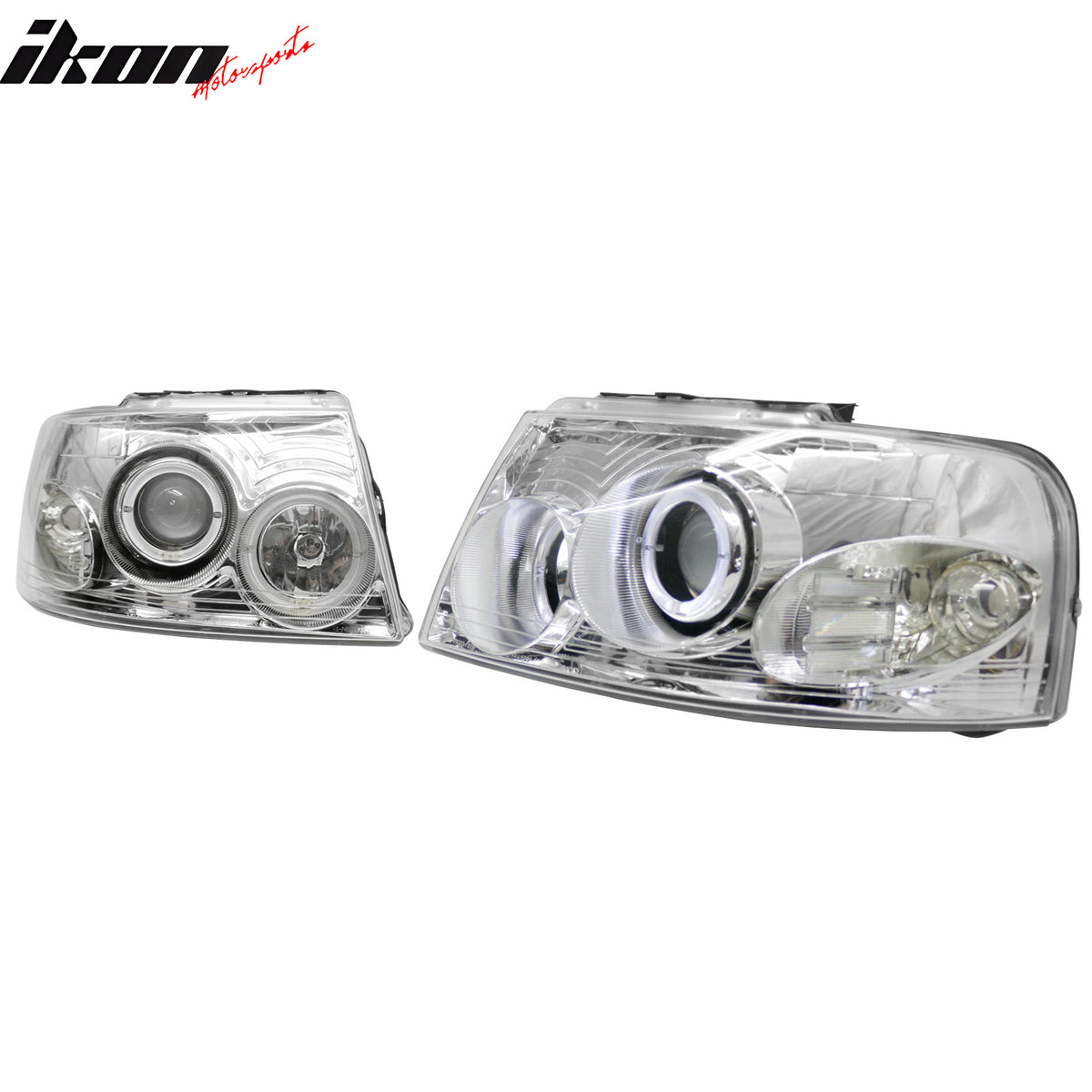 Fits 03-06 Ford Expedition Front Headlights Head Lights Lamps W/Chrome Housing