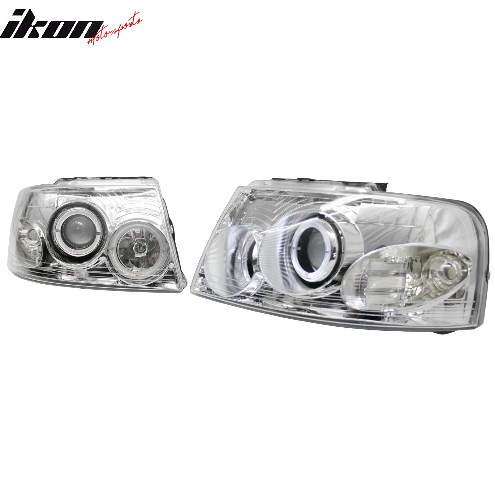 Fits 03-06 Ford Expedition Front Headlights Head Lights Lamps W/Chrome Housing