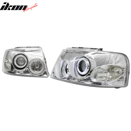 Fits 03-06 Ford Expedition Front Headlights Head Lights Lamps W/Chrome Housing