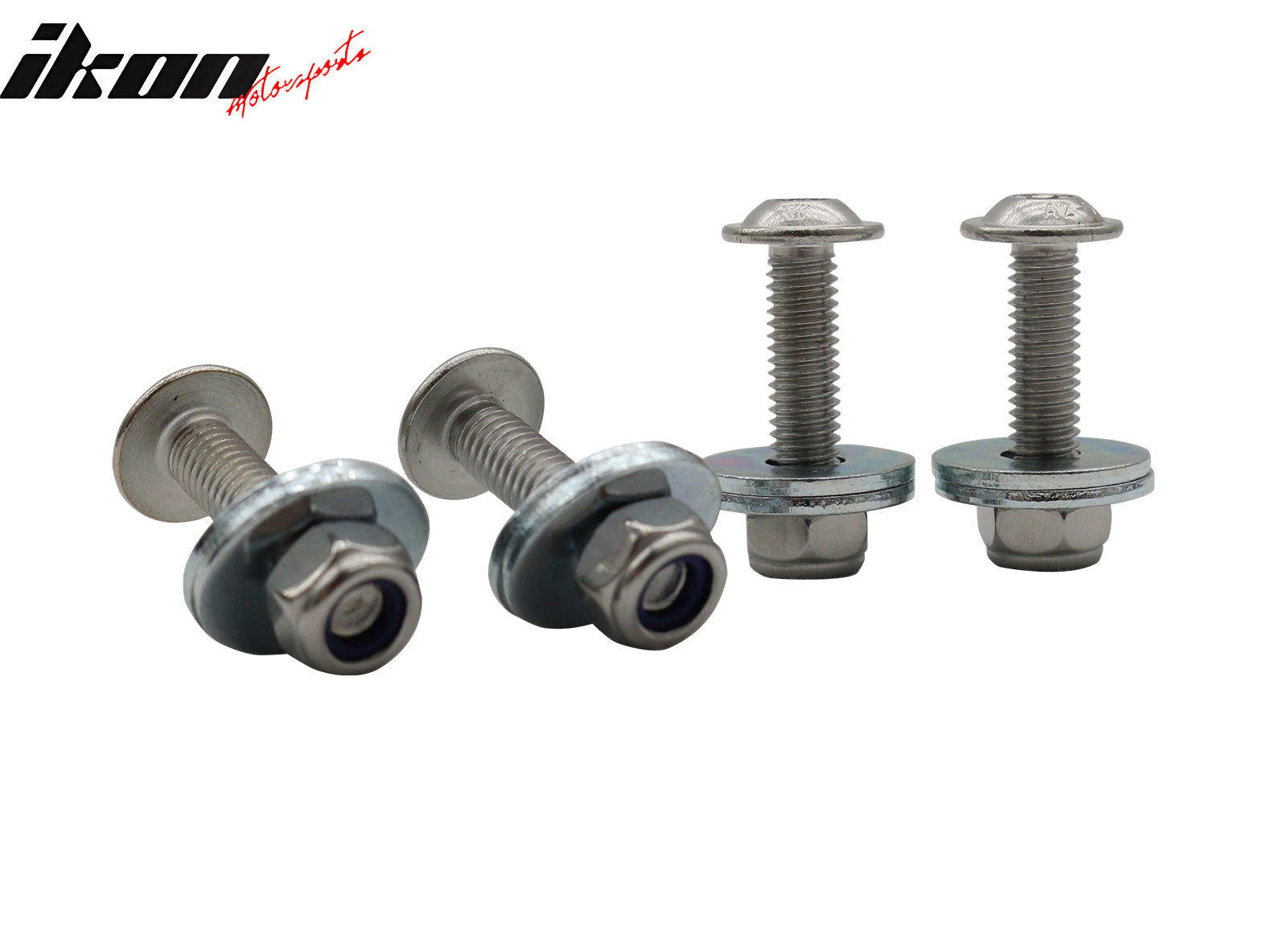 IKON MOTORSPORTS, Hardware Kit M6 Bolts Nuts Washers Drill Compatible With Universal Front Bumper Lip Splitter Side Skirt Extensions Installation