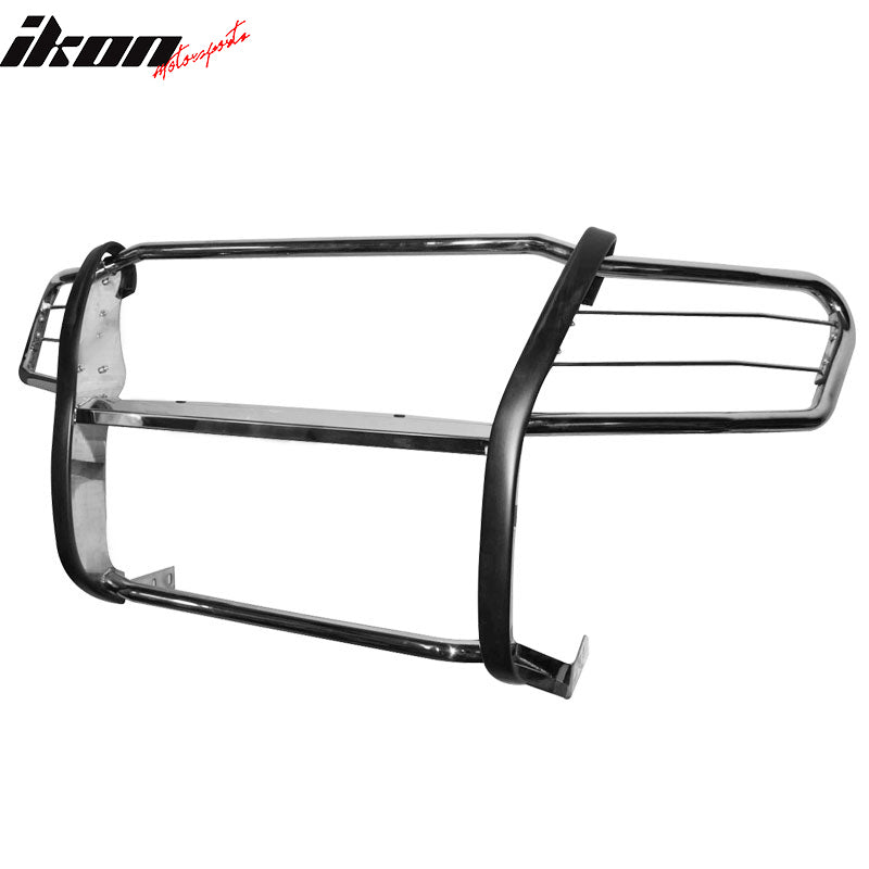 IKON MOTORSPORTS, Front Grille Compatible With 2008-2015 Toyota Land Cruiser, 3PCS Front Grille Guard Bull Bar Chrome Strainless Steel Offroad Style