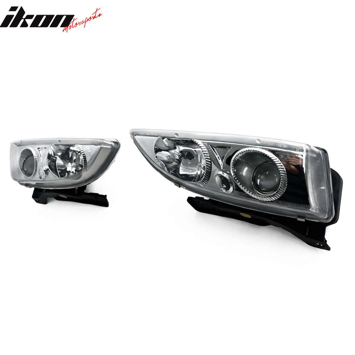 Fits 95-99 Chevrolet Cavalier Projector Head Lights Chrome Housing Clear Lens