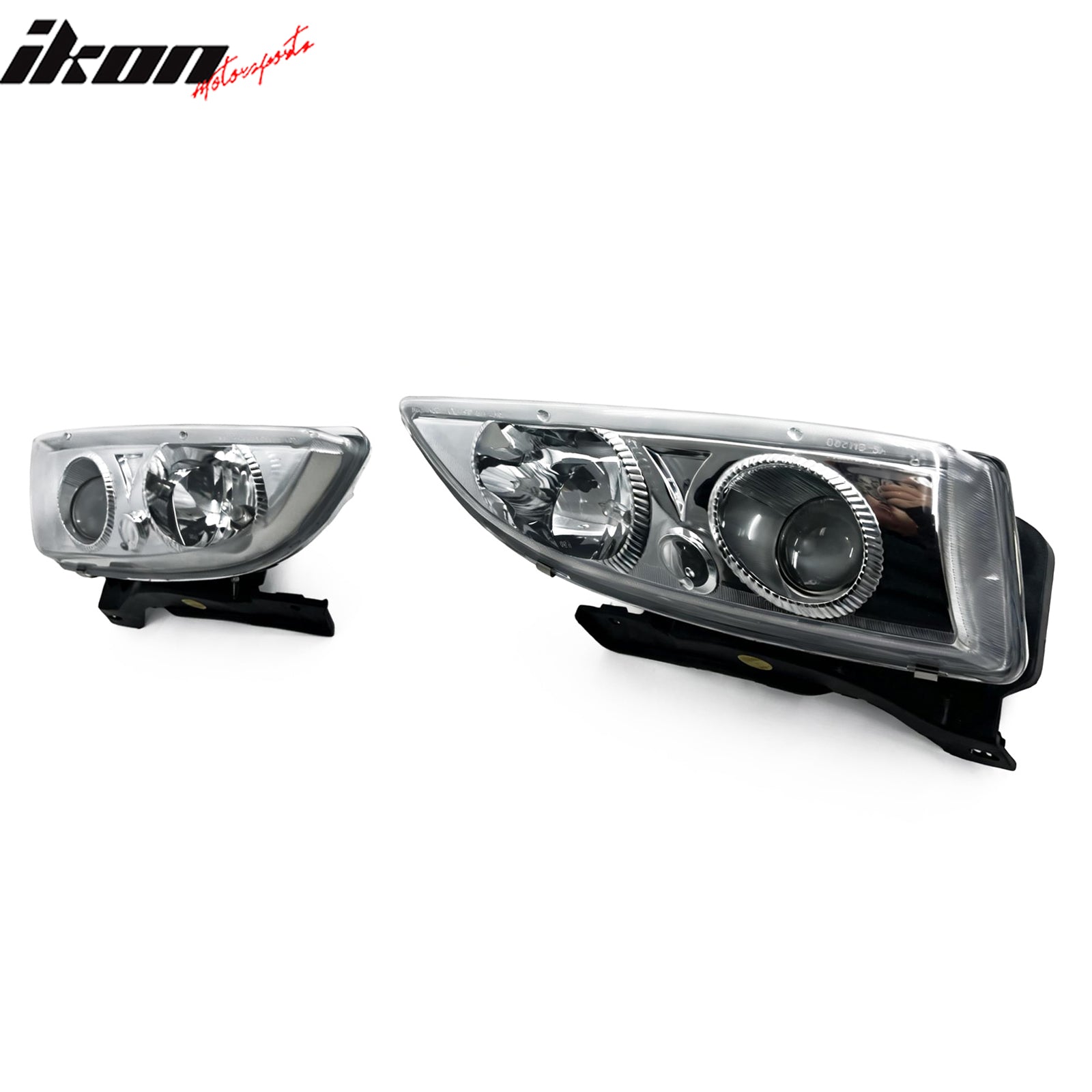 Fits 95-99 Chevrolet Cavalier Projector Head Lights Chrome Housing Clear Lens