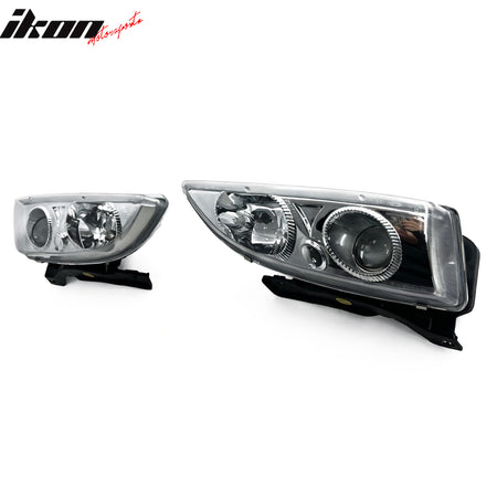 Fits 95-99 Chevrolet Cavalier Projector Head Lights Chrome Housing Clear Lens