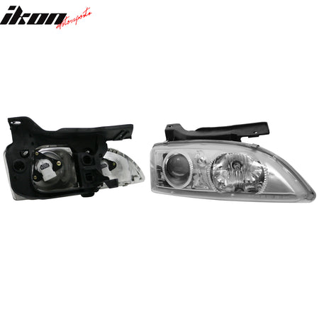 Fits 95-99 Chevrolet Cavalier Projector Head Lights Chrome Housing Clear Lens
