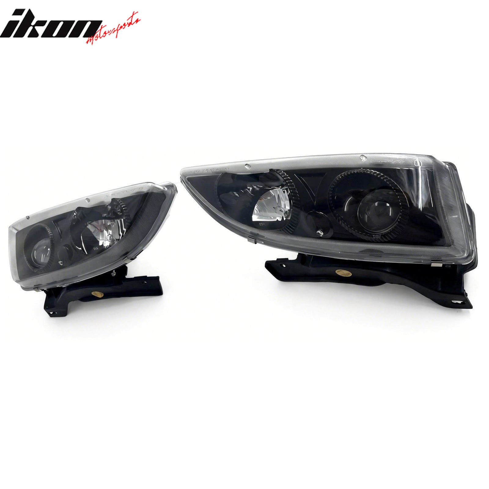 Fits 95-99 Chevrolet Cavalier Projector Head Lights Black Housing Clear Lens 2PC