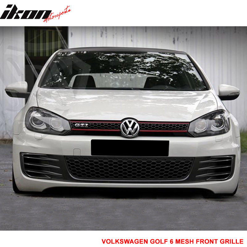 Fit 10-14 Volkswagen Golf Jetta MK6 Honeycomb Mesh Front Lower Bumper Grille ABS