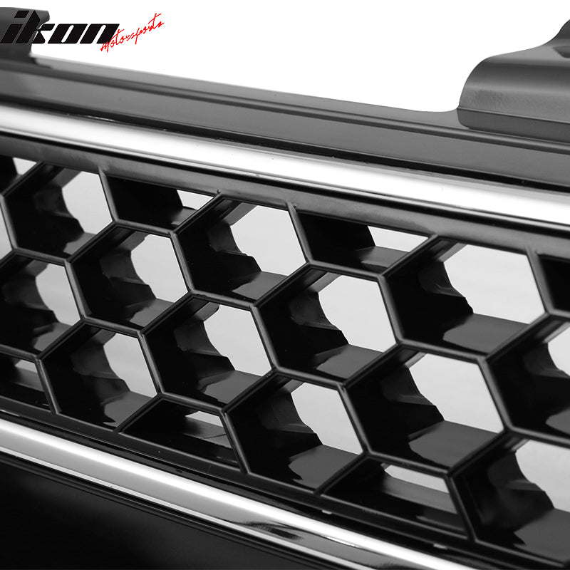 Fits 10-14 VW Golf 6 MK6 GTI Style Front High Bar Black Chrome Trim Grille - ABS