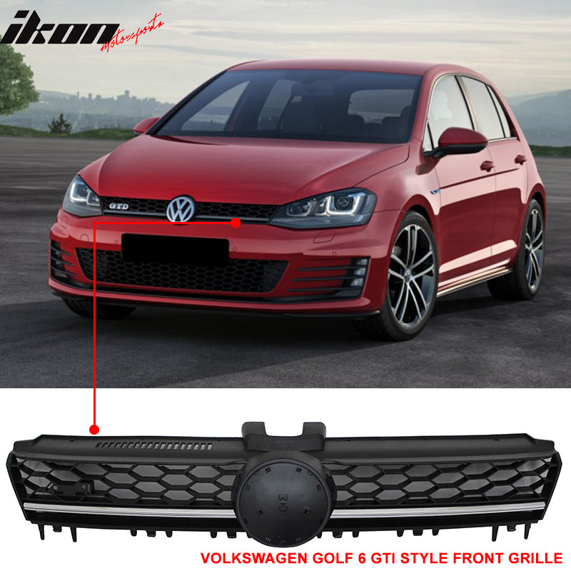 Grille Compatible With 2015-2016 VW Golf MK7, GTI Style ABS Plastic ...