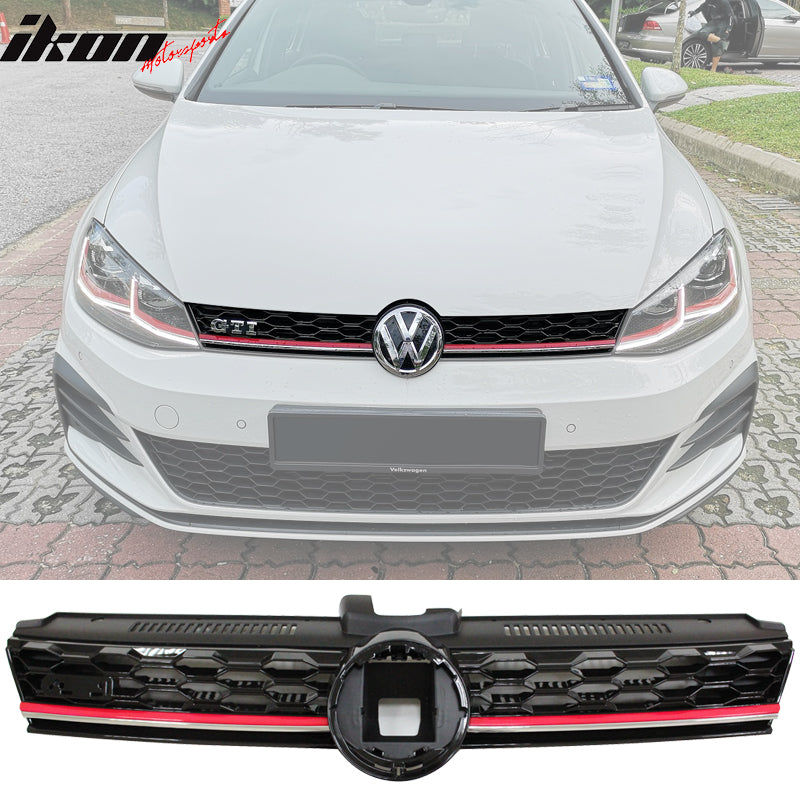 2017-2019 VW Golf MK7 7.5 GTI Style Red Trim Front Bumper Grille ABS