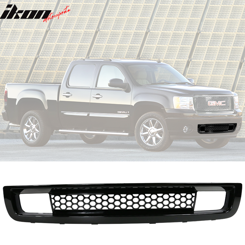 Fits 07-13 GMC Sierra 1500 Denali Upper & Lower Grille Front Bumper Hood Grill Fits 07-13 GMC Sierra 1500 Denali Upper & Lower Grille Front Bumper Hood Grill