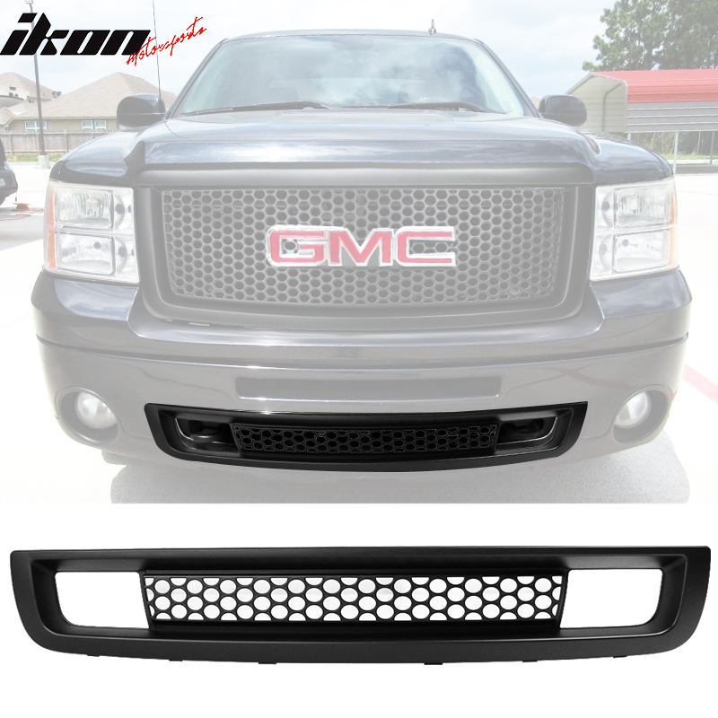 Compatible With 07-13 GMC Sierra 1500 2500HD 3500HD Front Lower Grille ABS