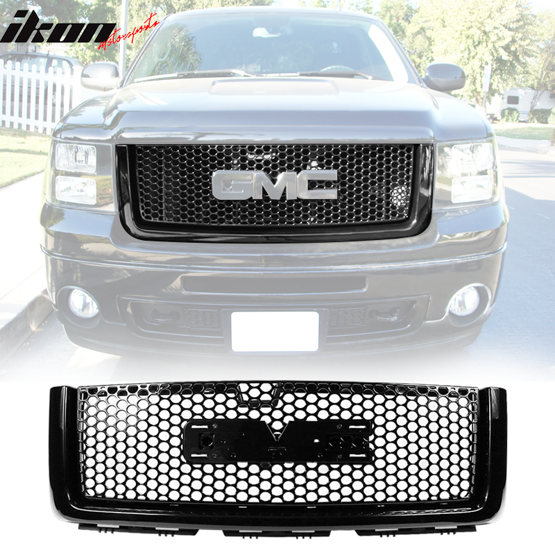Compatible With 07-13 GMC Sierra 1500 Denali Front Upper Guards Hood Grill Grille