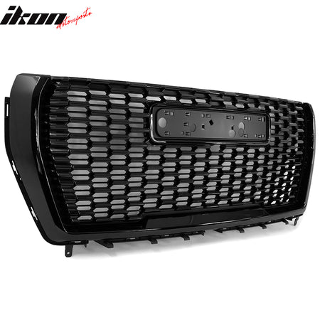 Fits 21-23 GMC Yukon/Yukon XL Denali Style Gloss Black Front Grille + Hood Guard