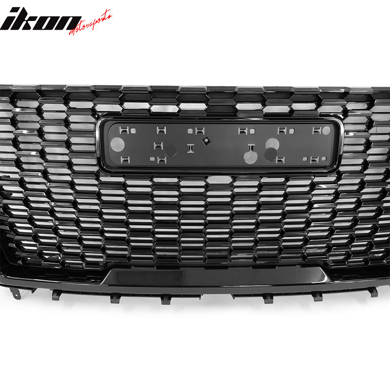 Fits 21-23 GMC Yukon/Yukon XL Denali Style Gloss Black Front Grille + Hood Guard