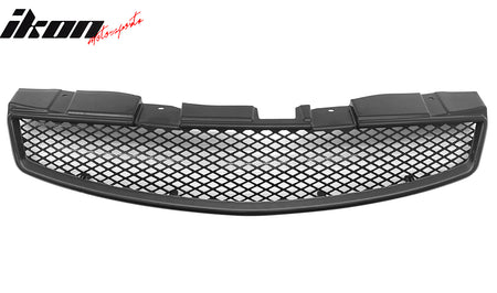 IKON MOTORSPORTS Front Upper Grille, Compatible with 2003-2007 Infiniti G35 Coupe 2-Door, Unpainted Black Replacement Front Bumper Hood Grill 1PC
