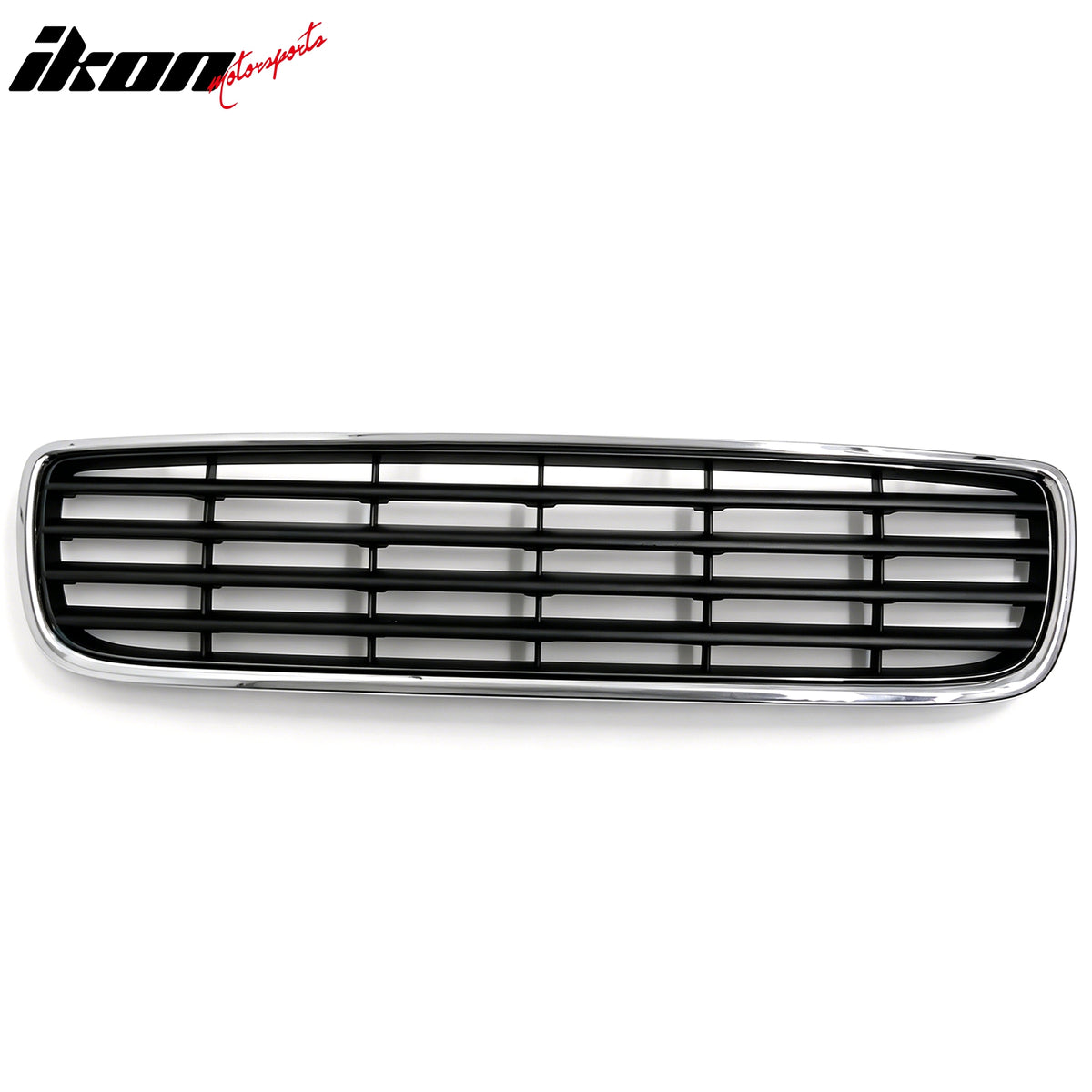 IKON MOTORSPORTS Front Upper Grille, Compatible with 2005-2007 Volvo V70, Black Center Chrome Surround Replacement Front Bumper Hood Grill