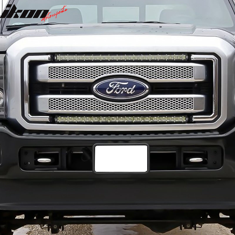 Fits 11-16 Ford F250 350 450 Super Duty 4PCS Moulding Front Mesh Grill Grille