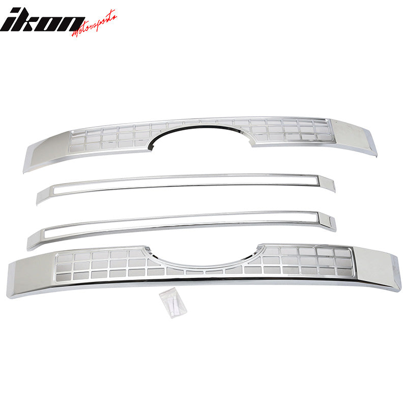 Grille Compatible With 2017-2019 Ford F250 F350 F450 F550 Super Duty, Chrome Platinum Style Front Bumper Hood Grill by IKON MOTORSPORTS