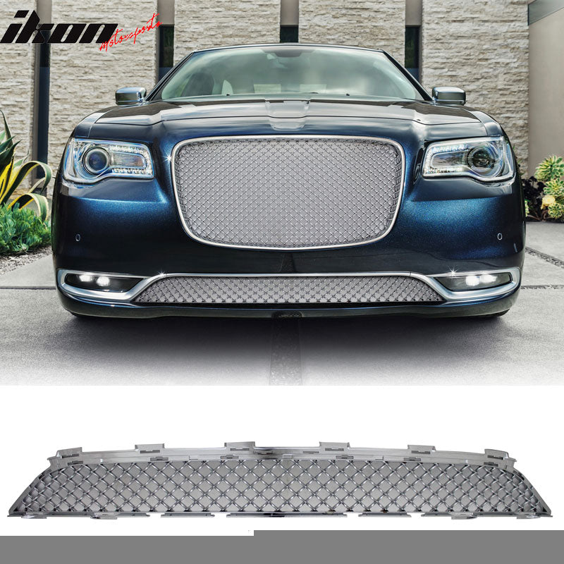 Fits 15-23 Chrysler 300 300C B Style Upper + Lower Grill Grille - Chrome