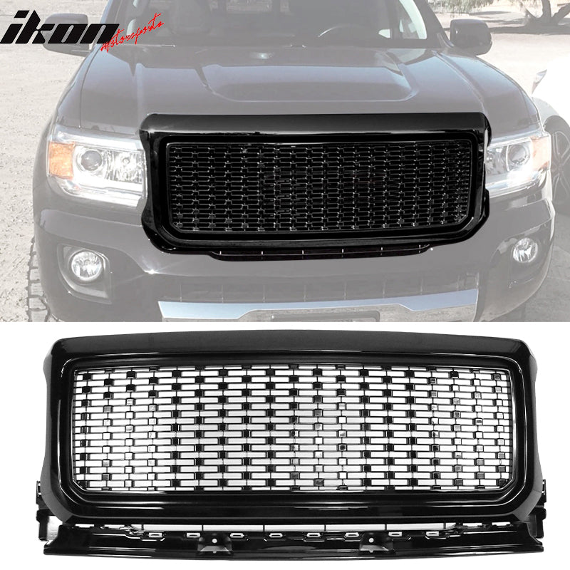 Fits 15-20 GMC Canyon Denali Style Front Bumper Hood Grille Replacement - Chrome