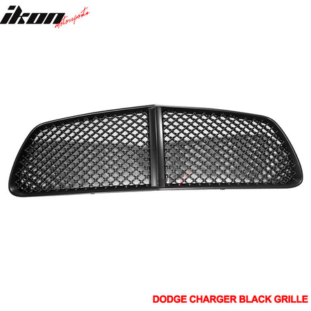 Fits 11-14 Dodge Charger Front Bumper Mesh Grill Hood Honeycomb Grille Unpainted