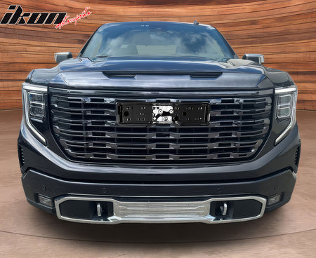 Fits 22-24 GMC Sierra 1500 Denali Style Front Upper Hood Grille Gloss Black