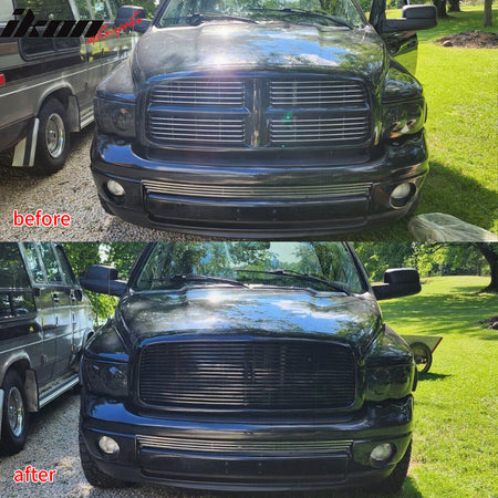 Fits 02-05 Dodge Ram 1500 03-05 Ram 2500 3500 Mesh Front Grille Unpainted - ABS