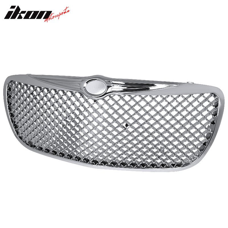 Grille Compatible With 2004-2006 CHRYSLER SEBRING | Baby B Style Chrome Front Bumper Hood Grill by IKON MOTORSPORTS | 20