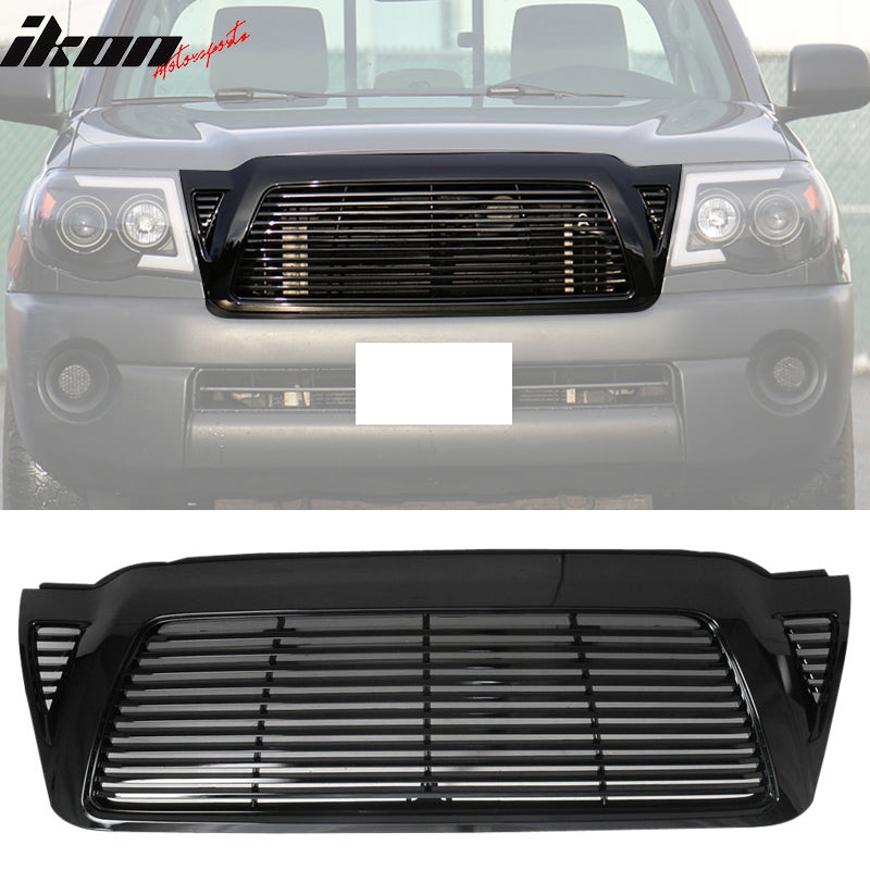2005-2011 Toyota Tacoma Horizontal Style Black Front Hood Grille ABS